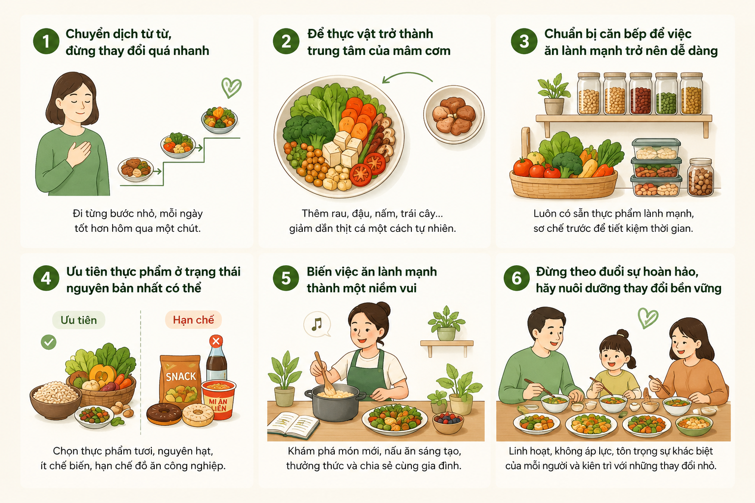 #4 Lộ trình 6 bước để chuyển sang ăn nền thực vật mà không áp lực